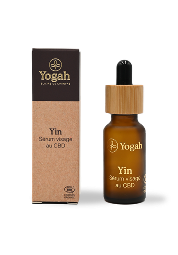 Yogah - Yin Sérum visage CBD / Certifié par Bureau Véritas selon le référentiel Cosmos Standard disponible sur le site : www.cosmos-standard.org